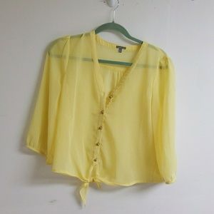 Yellow chiffon top